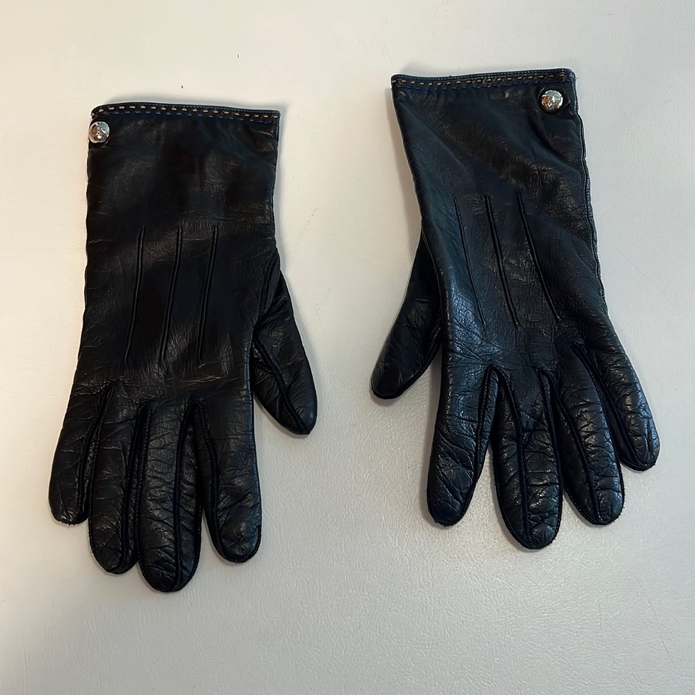 Coach Leather Gloves With Cashmere Lining